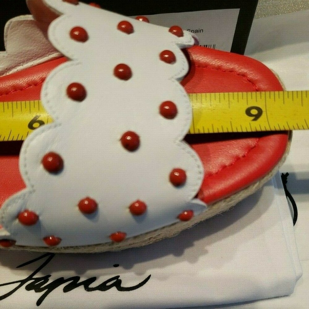 Isa Tapia New Shoes Women's 36 Cherry Platform Sandal Stud Leather NIB $350 ART - Picture 11 of 14